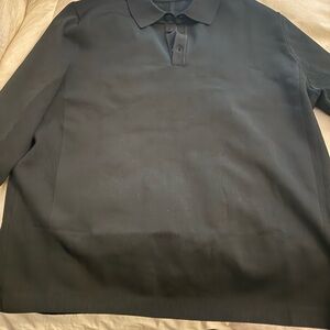 lululemon athletica long sleeve lightweight knit Black Polo Shirt